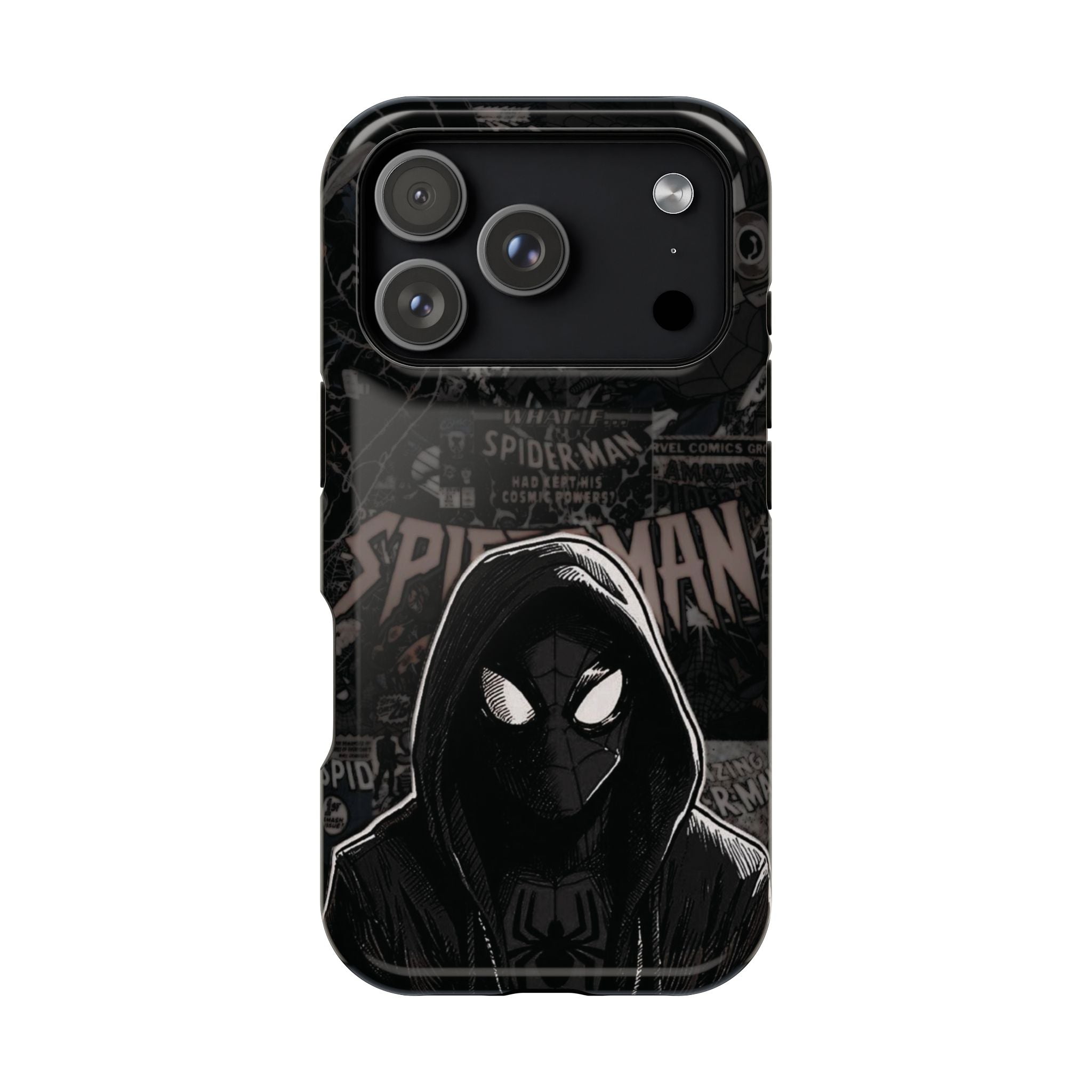 Spider-Man Noir Impact-Resistant Phone Case — Dark Hooded Graphic