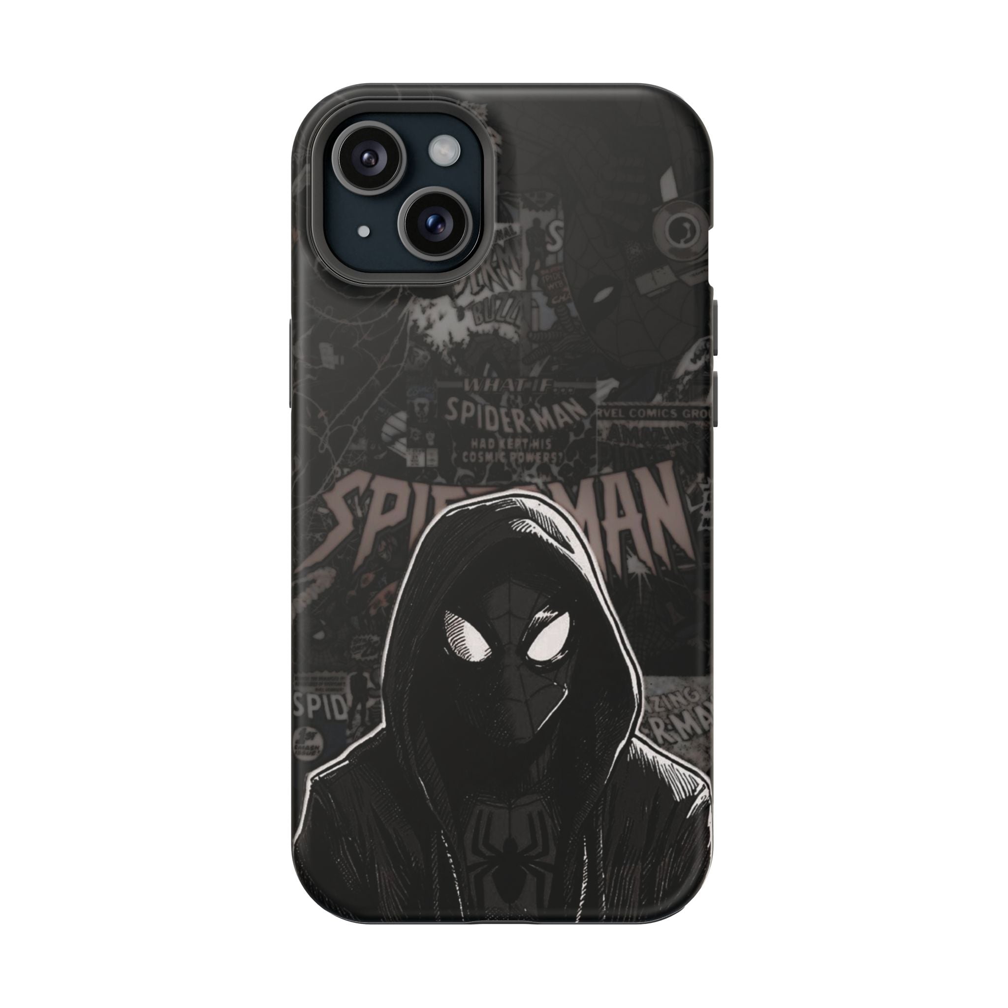 Spider-Man Noir Impact-Resistant Phone Case — Dark Hooded Graphic