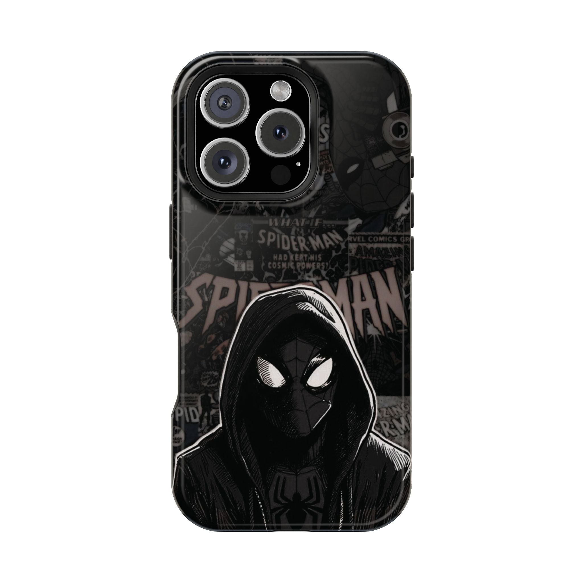 Spider-Man Noir Impact-Resistant Phone Case — Dark Hooded Graphic
