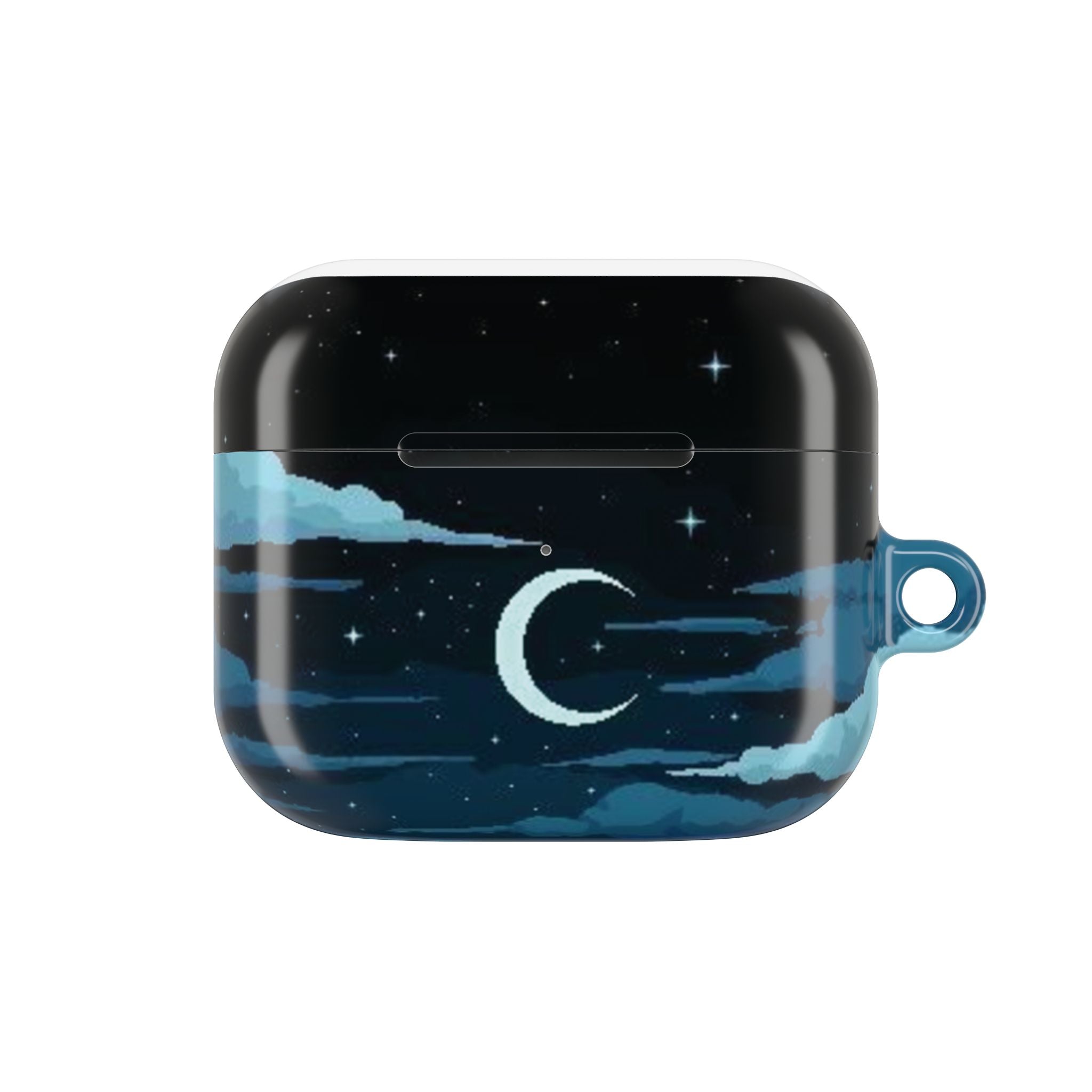 Moonlit Sky AirPod Case — Cute Crescent Moon & Clouds Protective Cover