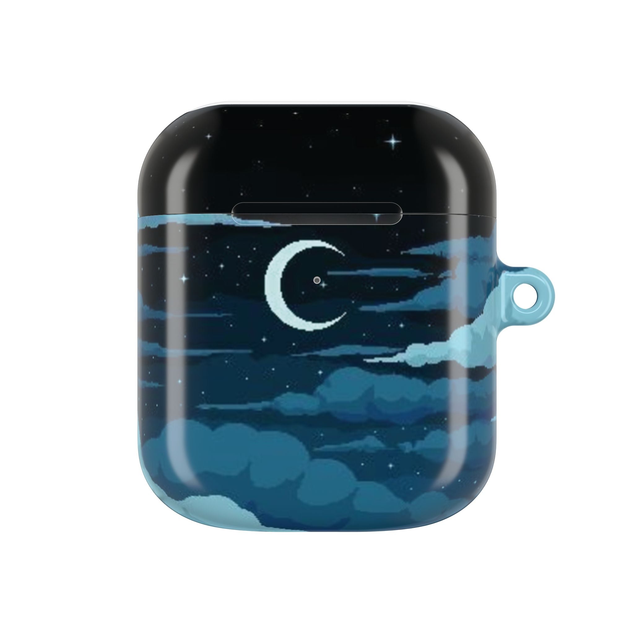 Moonlit Sky AirPod Case — Cute Crescent Moon & Clouds Protective Cover
