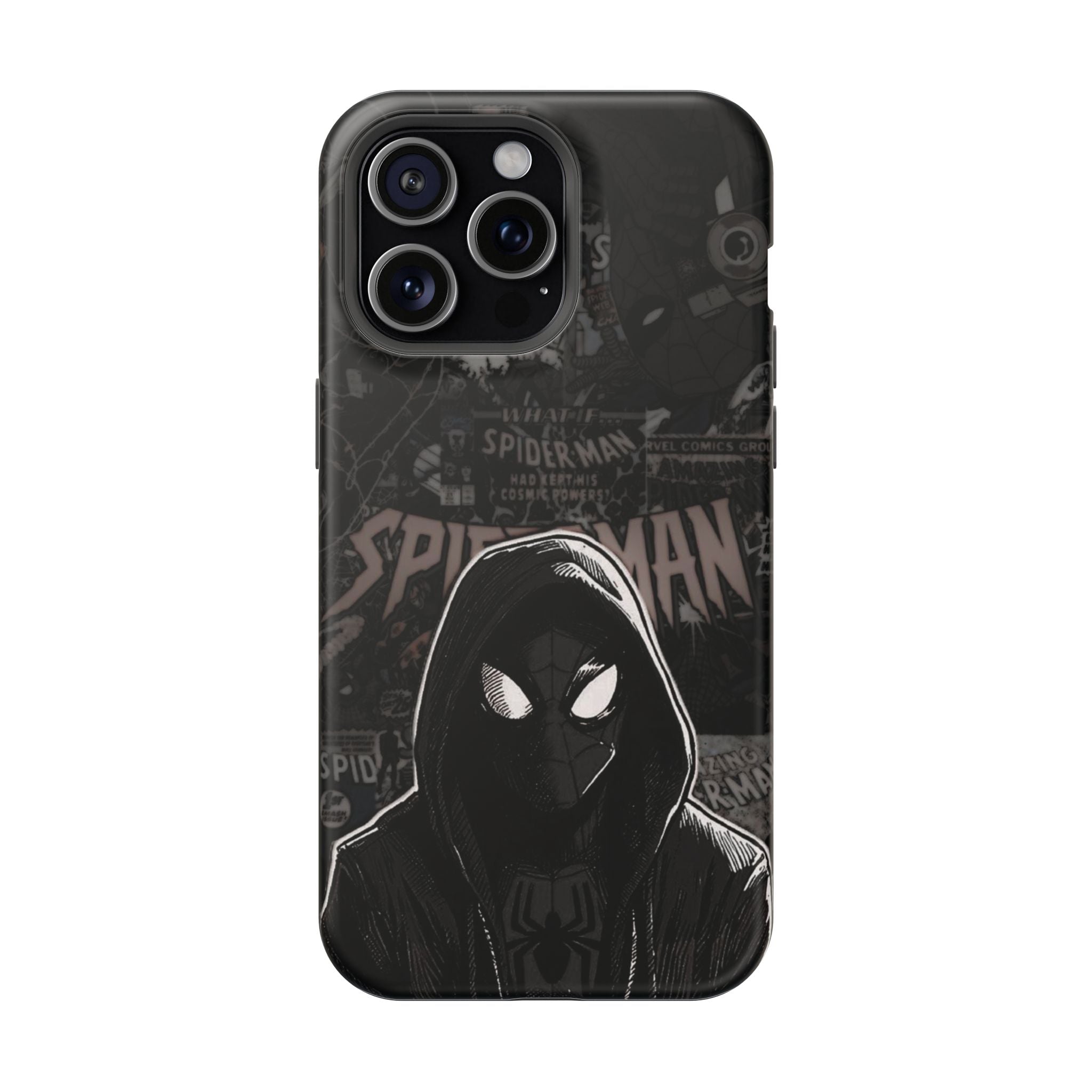 Spider-Man Noir Impact-Resistant Phone Case — Dark Hooded Graphic