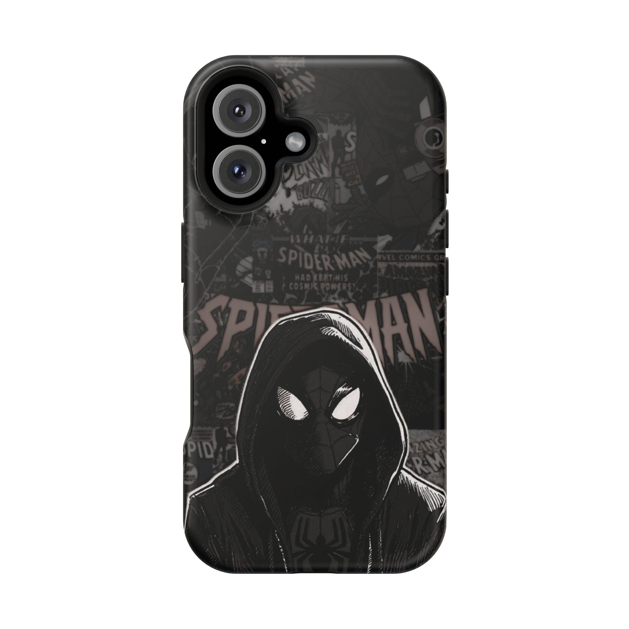 Spider-Man Noir Impact-Resistant Phone Case — Dark Hooded Graphic