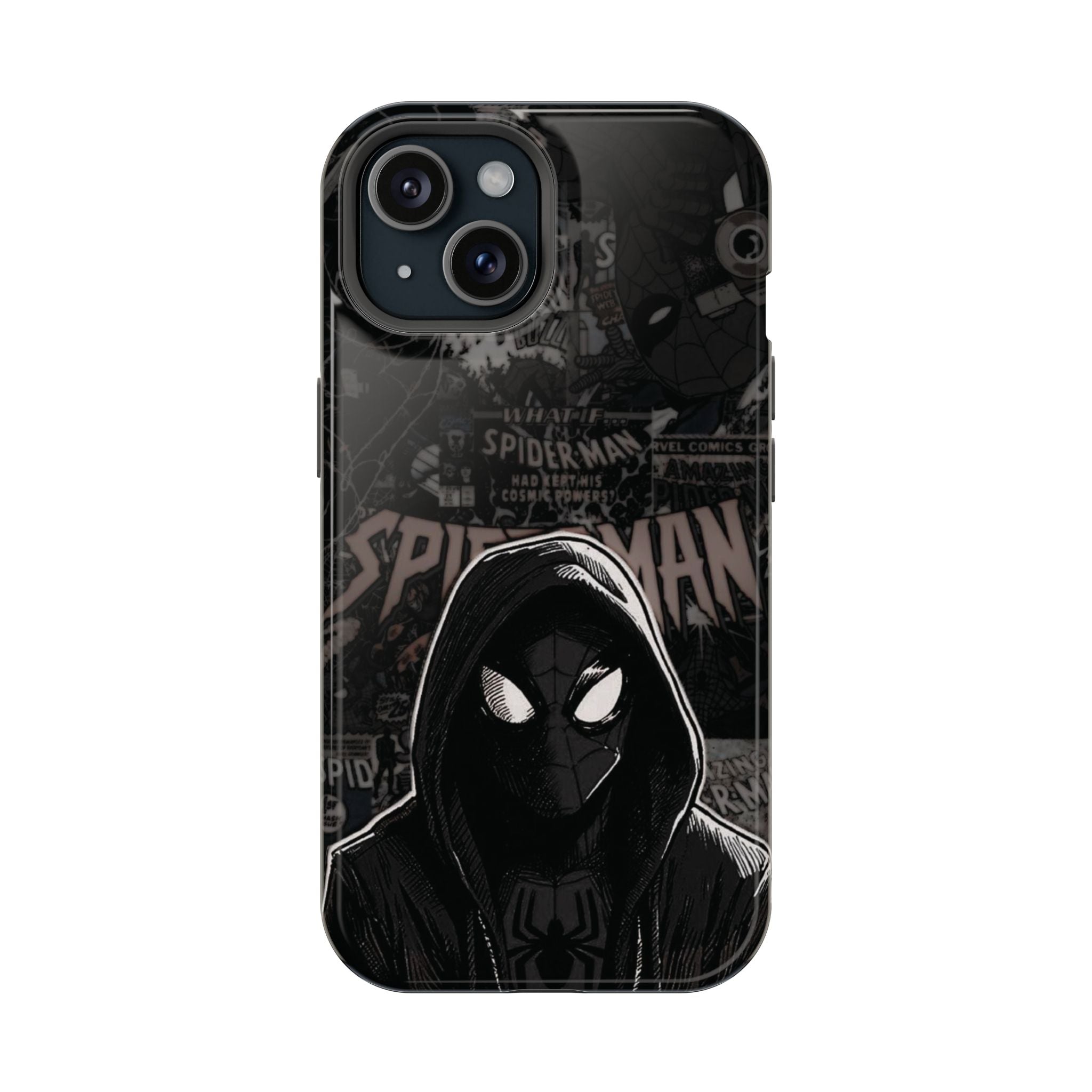 Spider-Man Noir Impact-Resistant Phone Case — Dark Hooded Graphic