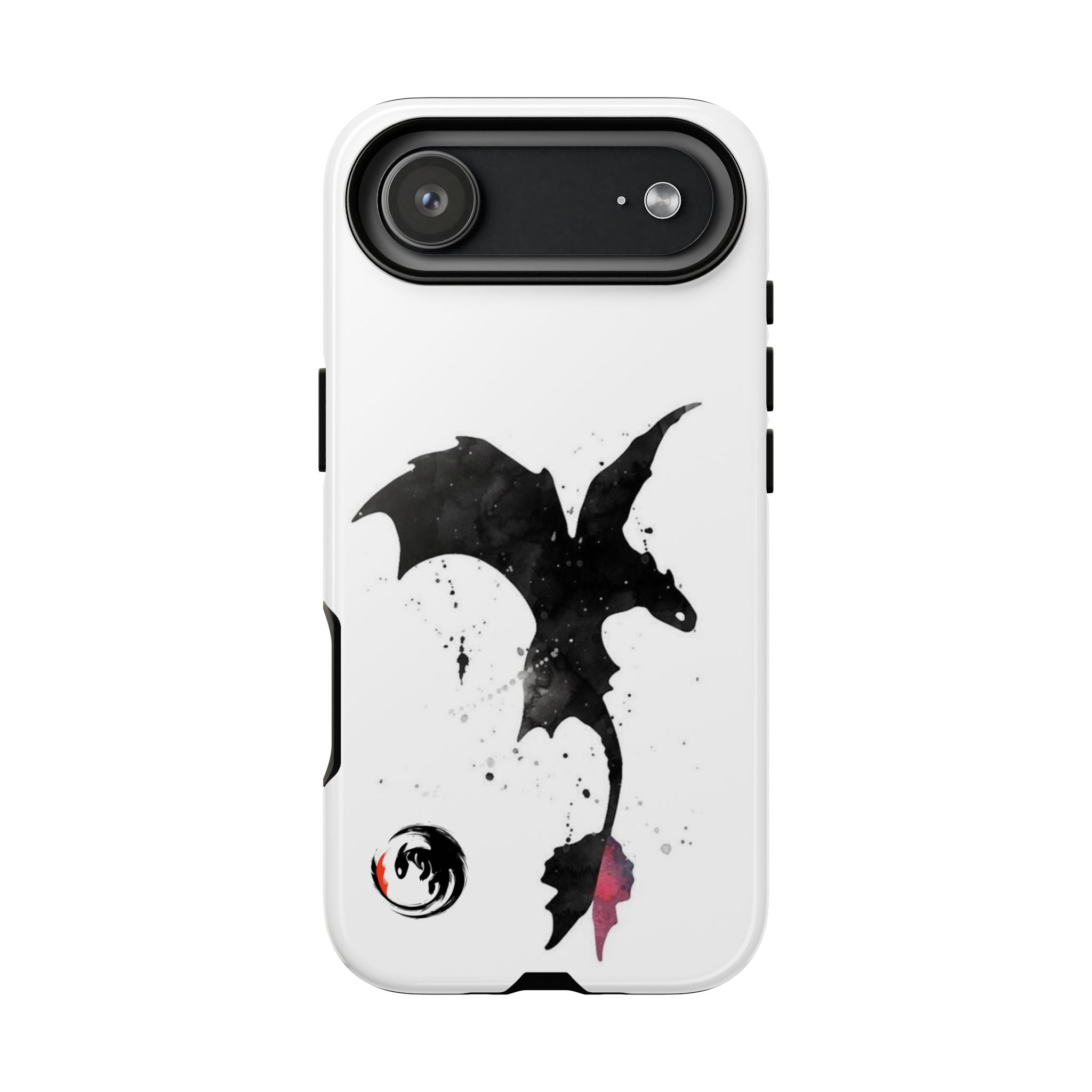 Dragon Silhouette Tough Phone Case — Ink Splash Fantasy iPhone Cover