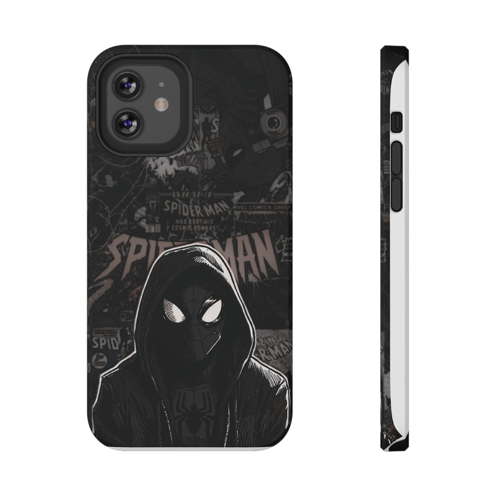 Spider-Man Noir Impact-Resistant Phone Case — Dark Hooded Graphic