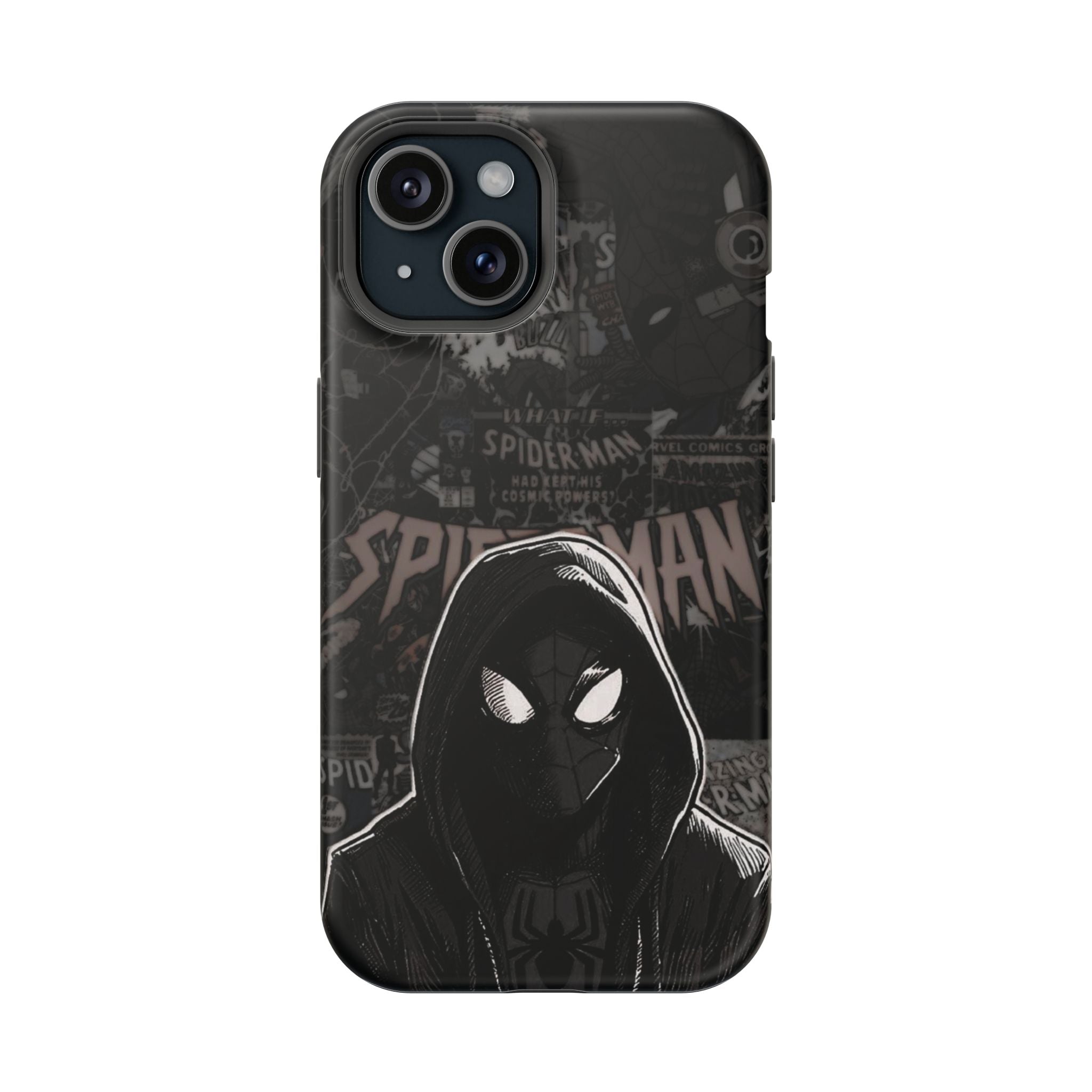 Spider-Man Noir Impact-Resistant Phone Case — Dark Hooded Graphic