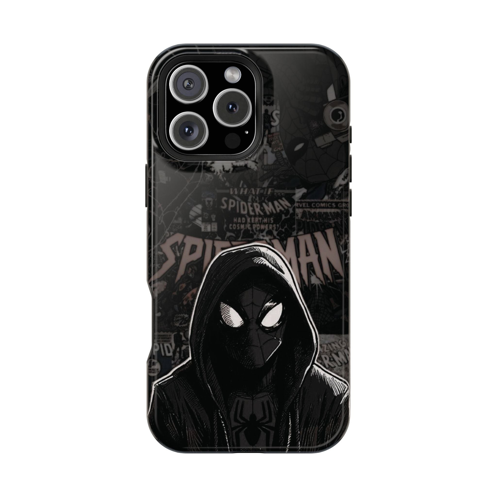 Spider-Man Noir Impact-Resistant Phone Case — Dark Hooded Graphic