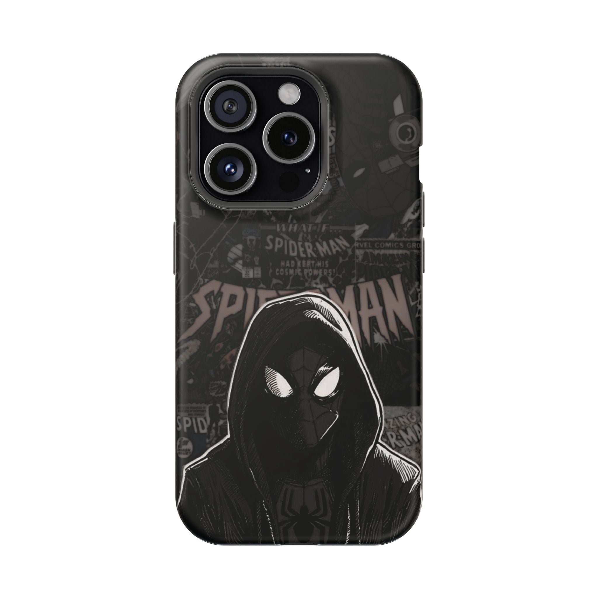 Spider-Man Noir Impact-Resistant Phone Case — Dark Hooded Graphic