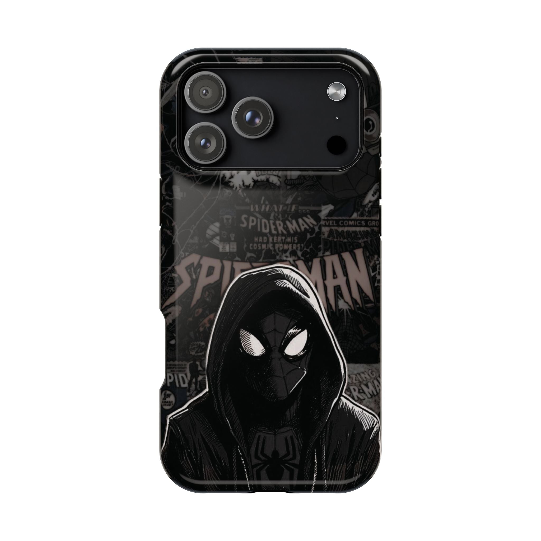 Spider-Man Noir Impact-Resistant Phone Case — Dark Hooded Graphic