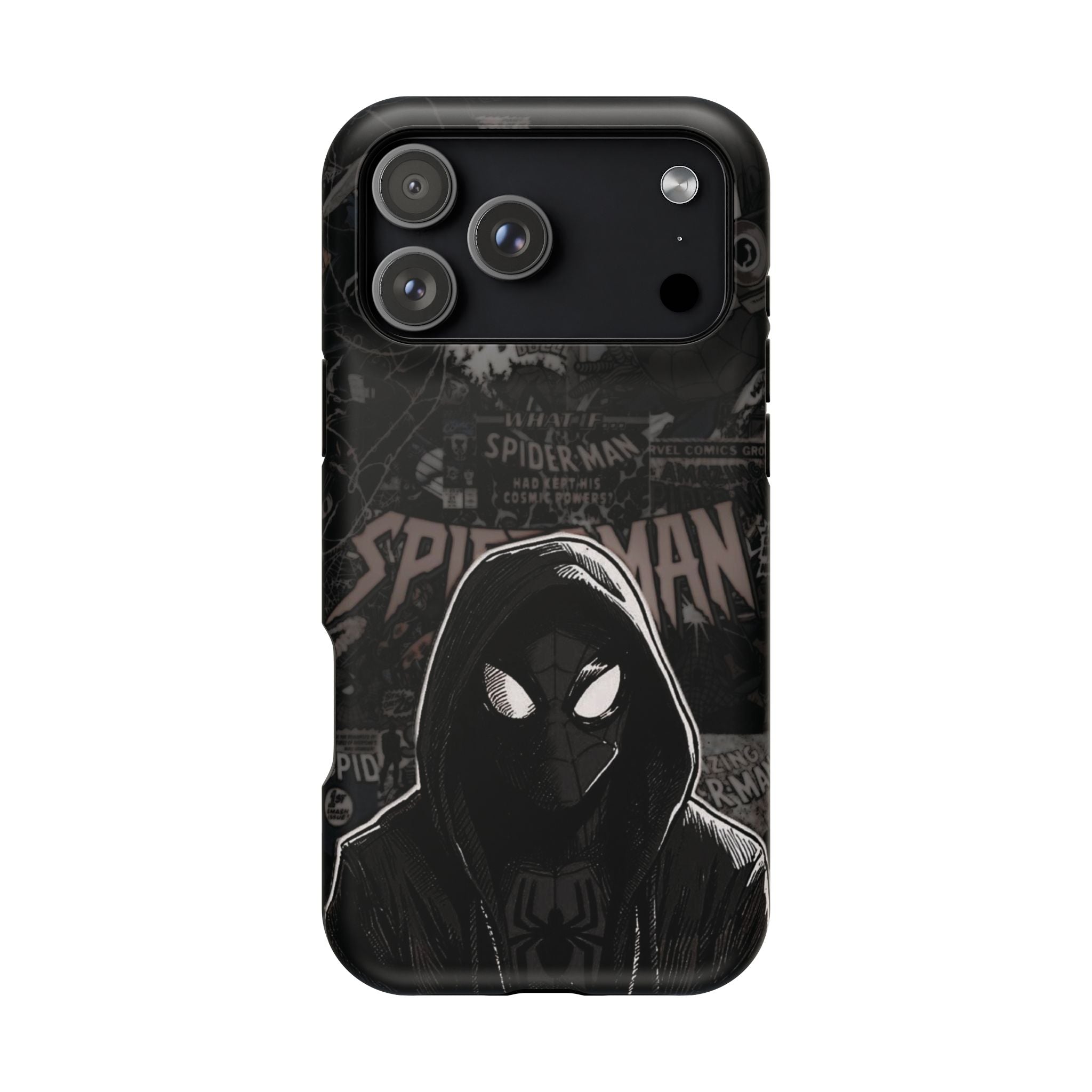 Spider-Man Noir Impact-Resistant Phone Case — Dark Hooded Graphic