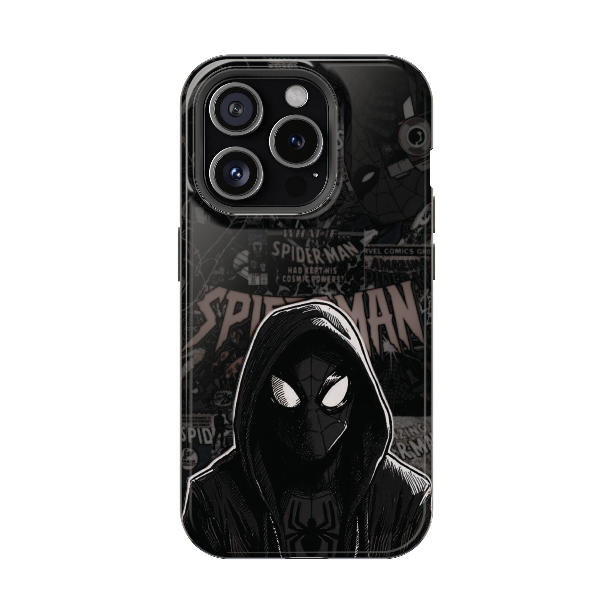 Spider-Man Noir Impact-Resistant Phone Case — Dark Hooded Graphic