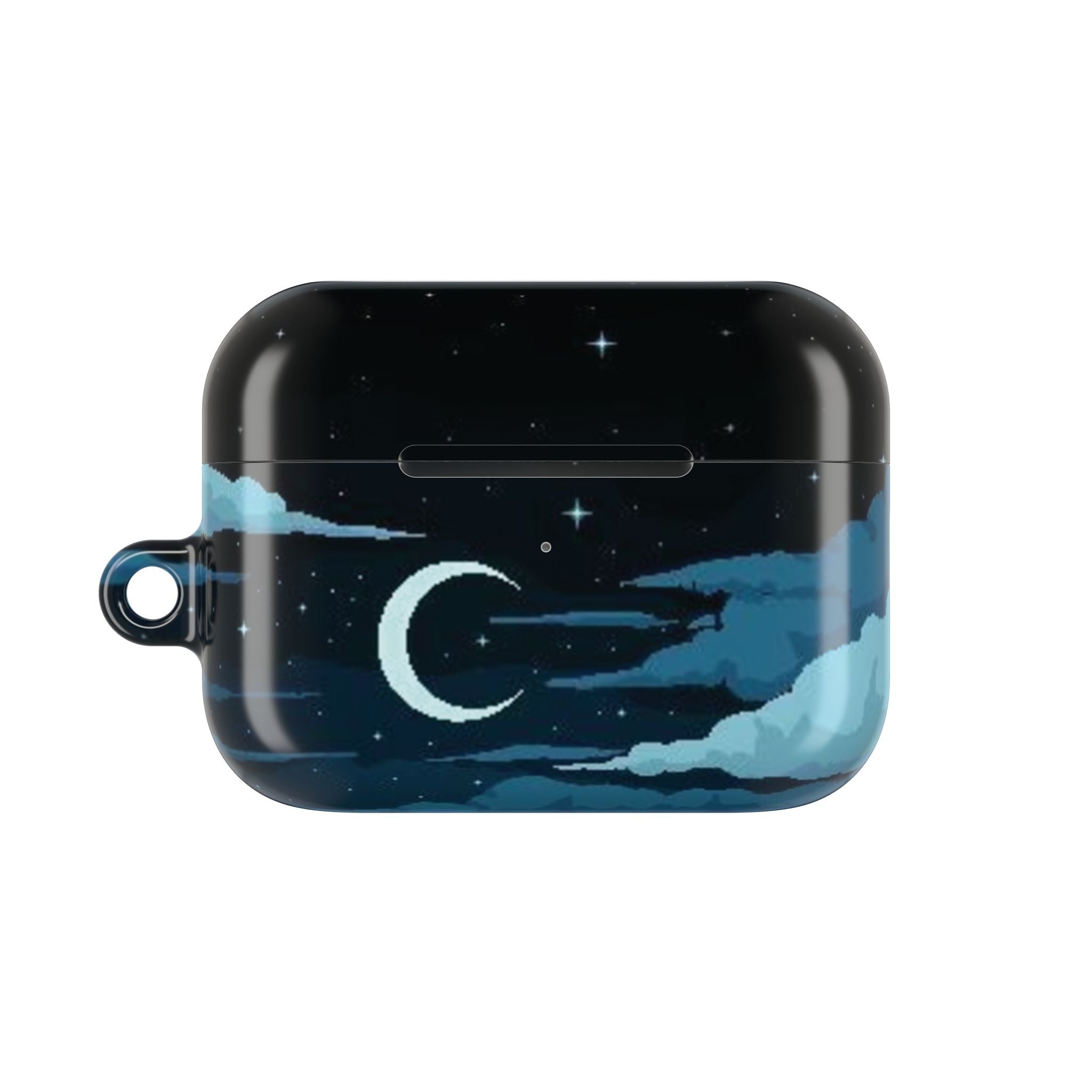 Moonlit Sky AirPod Case — Cute Crescent Moon & Clouds Protective Cover