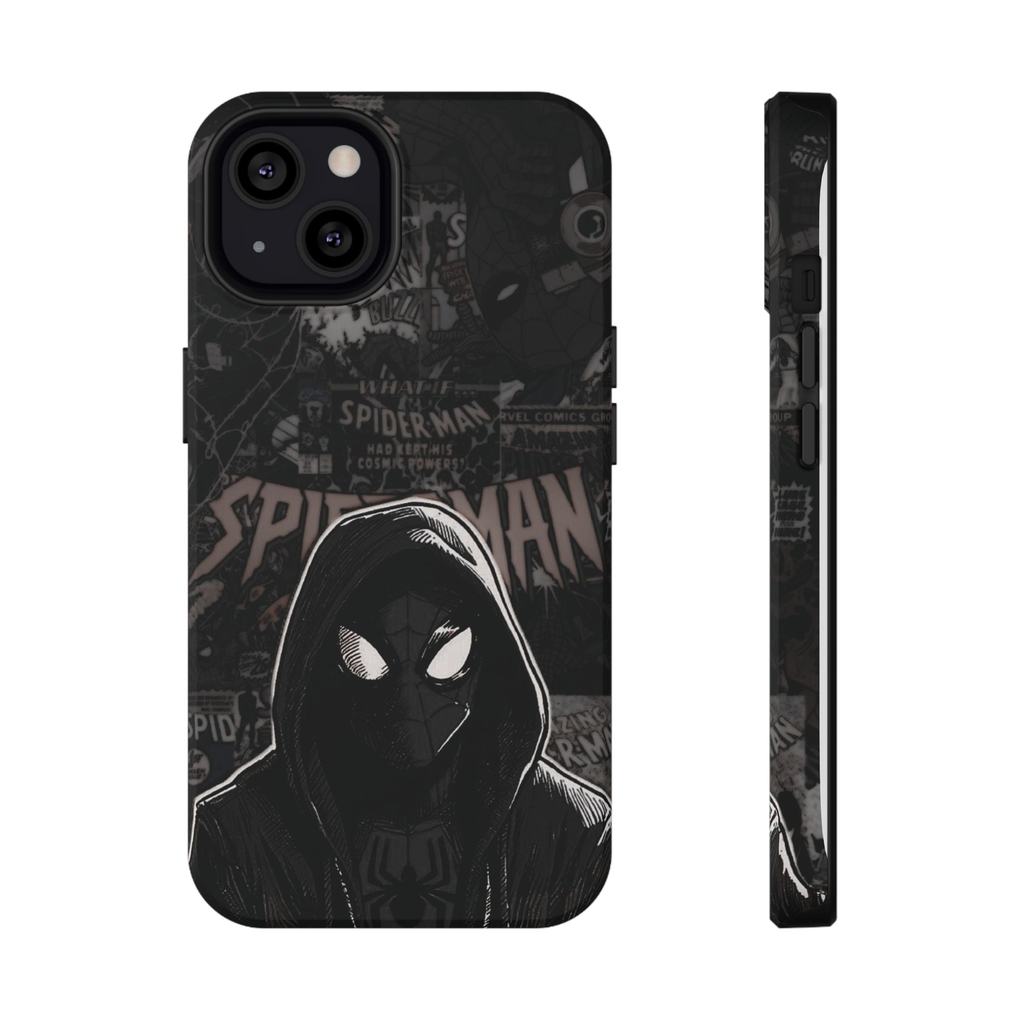 Spider-Man Noir Impact-Resistant Phone Case — Dark Hooded Graphic