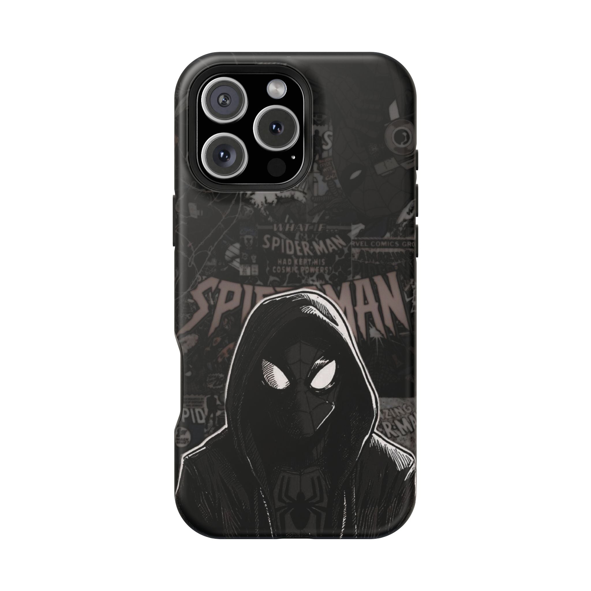 Spider-Man Noir Impact-Resistant Phone Case — Dark Hooded Graphic