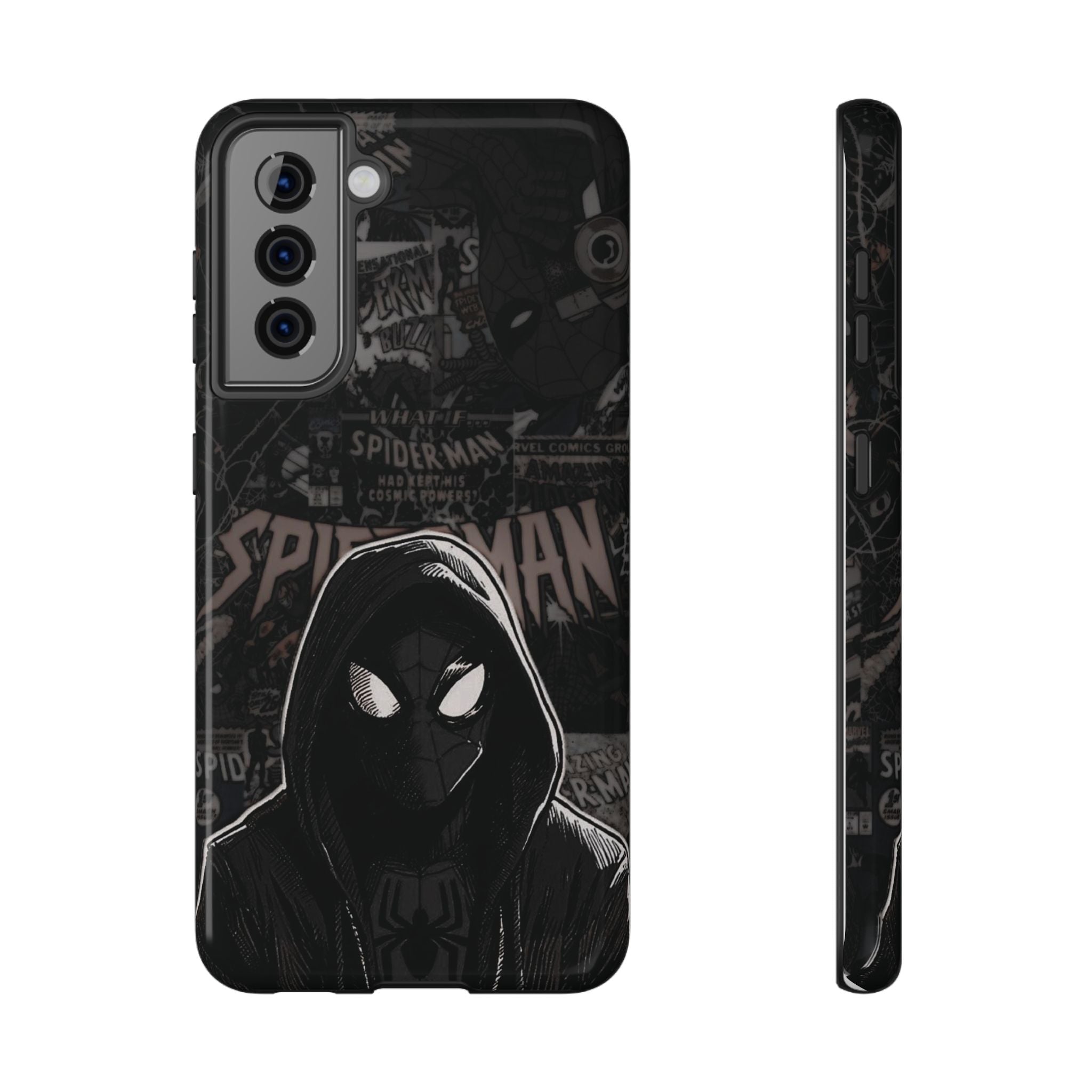 Spider-Man Noir Impact-Resistant Phone Case — Dark Hooded Graphic