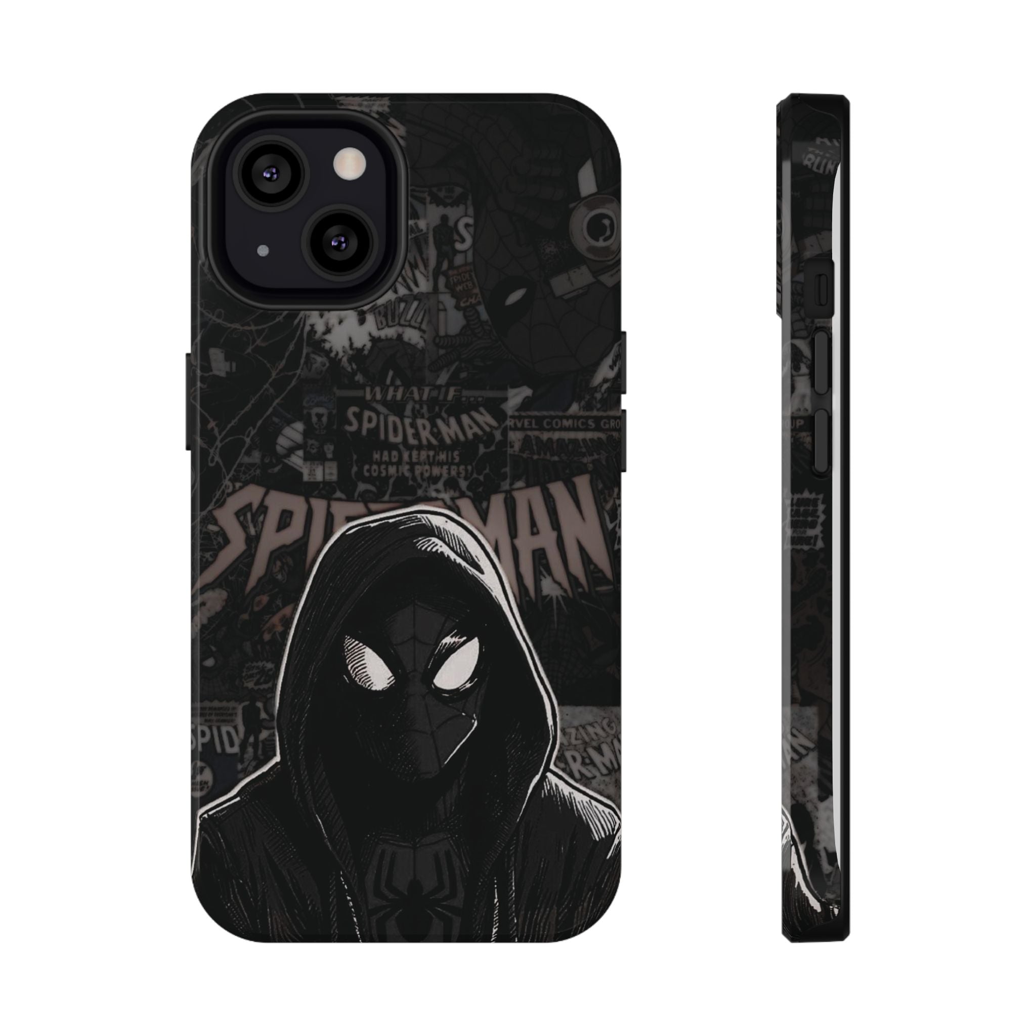 Spider-Man Noir Impact-Resistant Phone Case — Dark Hooded Graphic