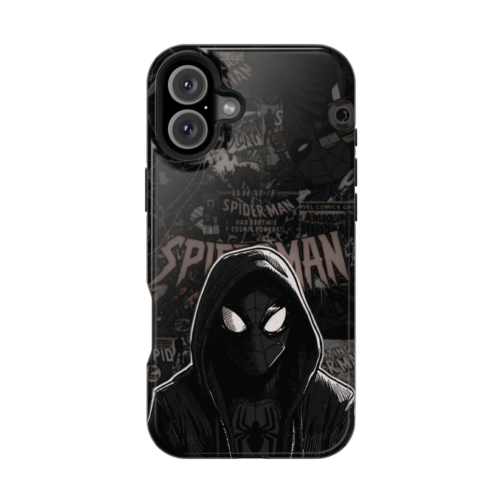 Spider-Man Noir Impact-Resistant Phone Case — Dark Hooded Graphic