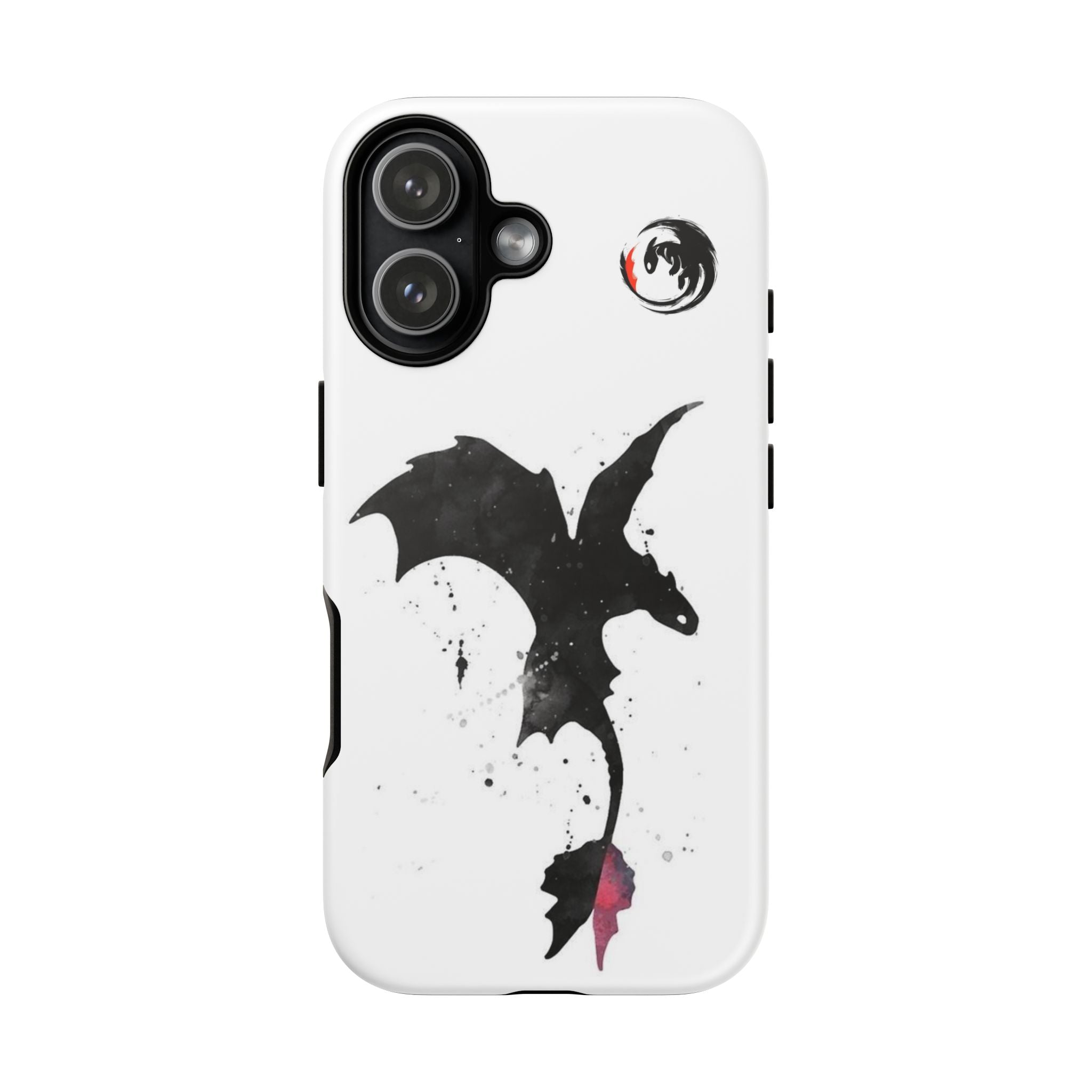 Dragon Silhouette Tough Phone Case — Ink Splash Fantasy iPhone Cover