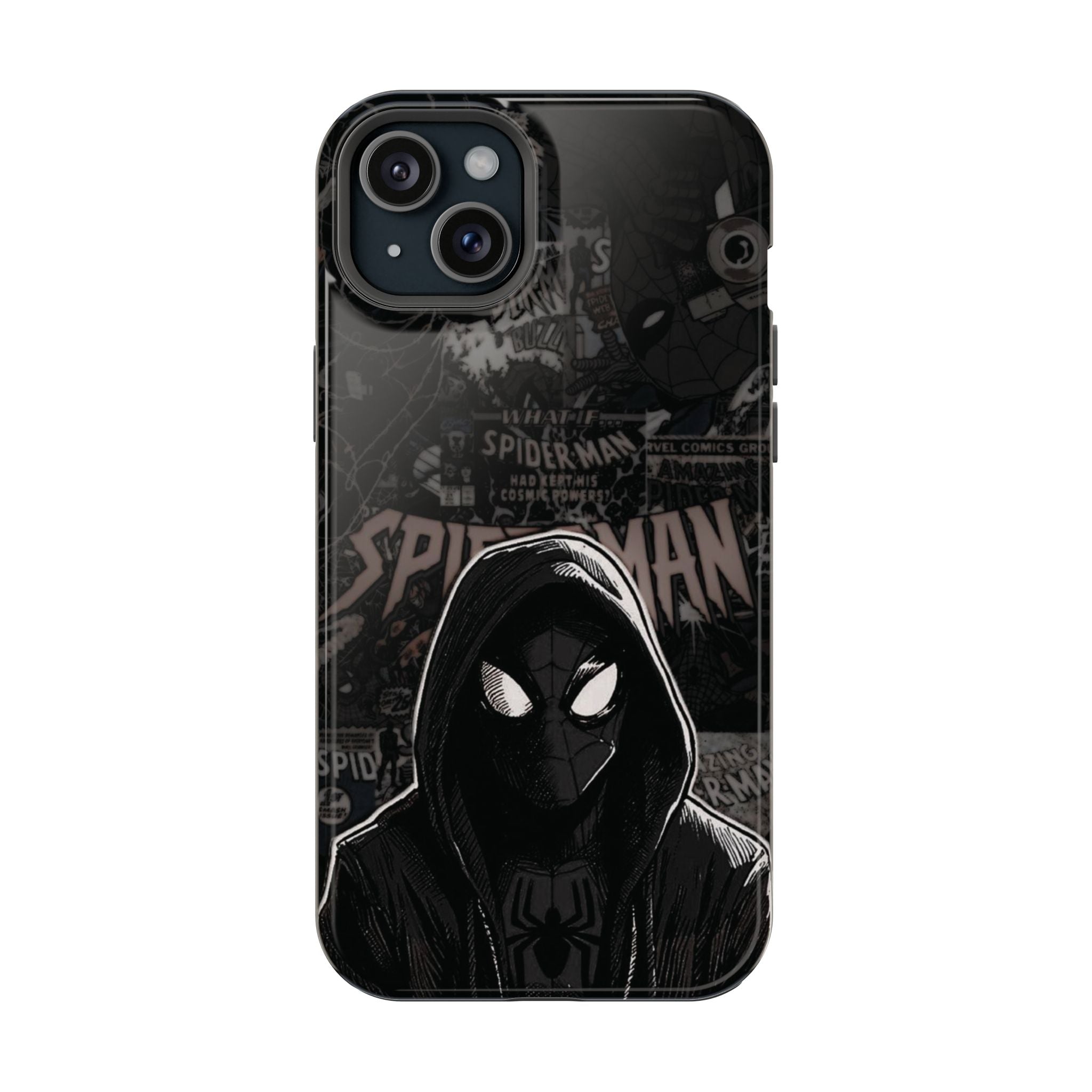 Spider-Man Noir Impact-Resistant Phone Case — Dark Hooded Graphic