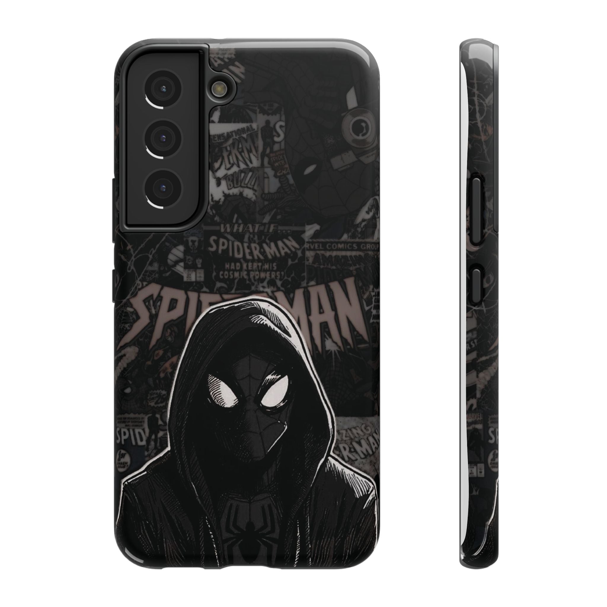Spider-Man Noir Impact-Resistant Phone Case — Dark Hooded Graphic