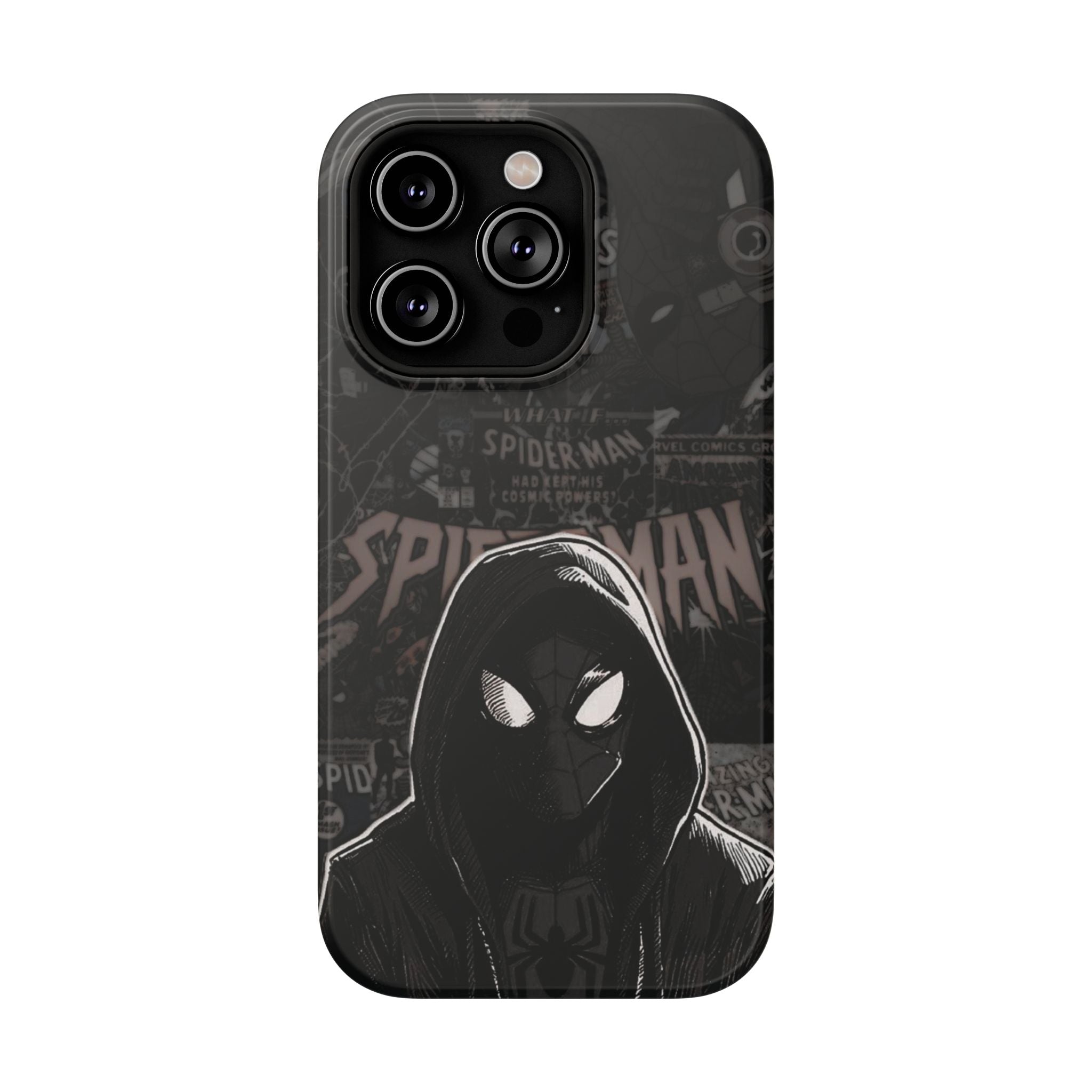 Spider-Man Noir Impact-Resistant Phone Case — Dark Hooded Graphic