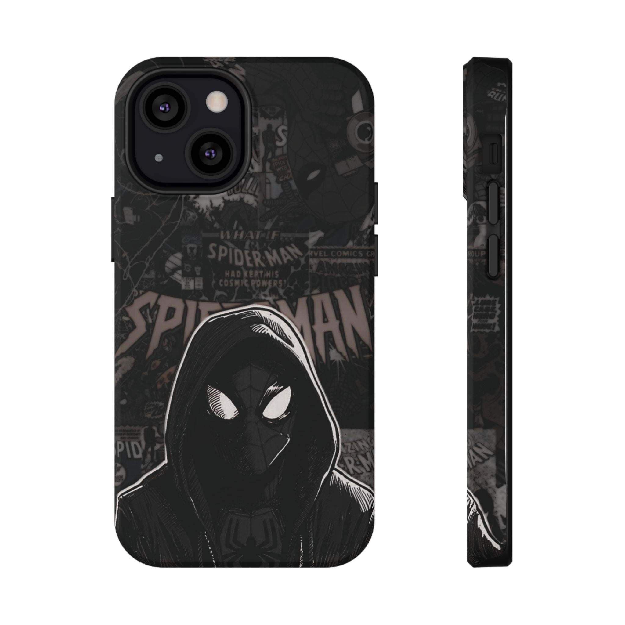 Spider-Man Noir Impact-Resistant Phone Case — Dark Hooded Graphic