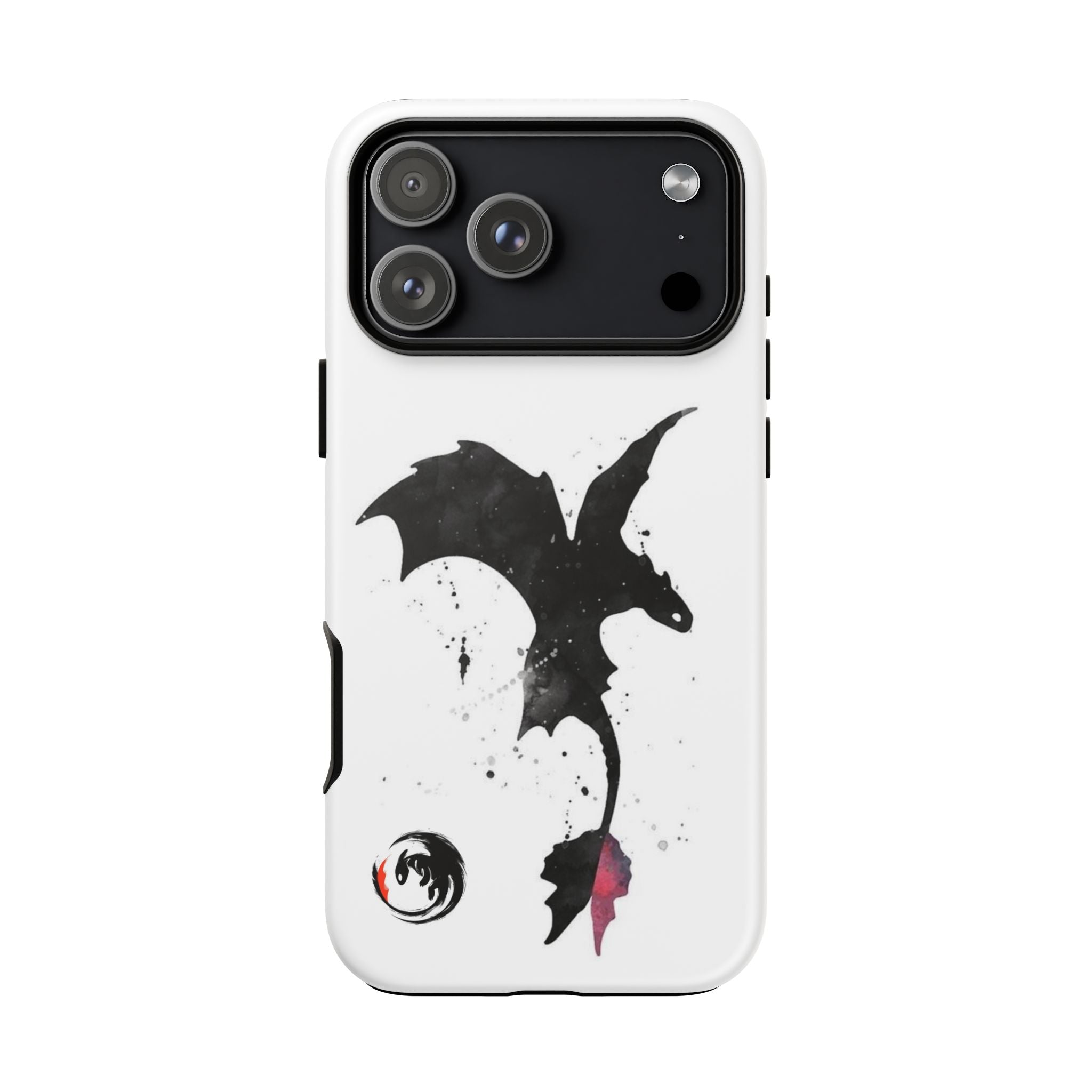 Dragon Silhouette Tough Phone Case — Ink Splash Fantasy iPhone Cover
