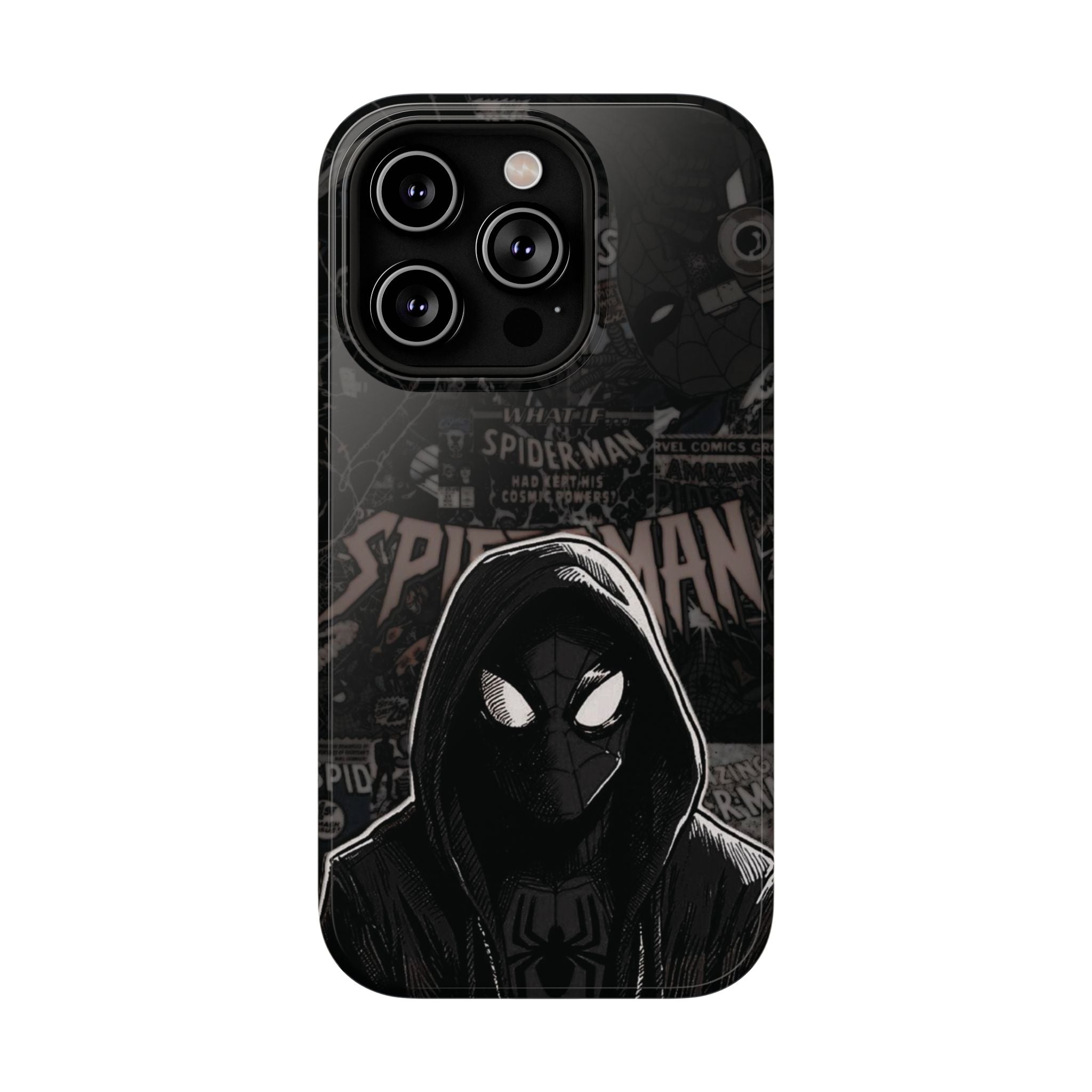 Spider-Man Noir Impact-Resistant Phone Case — Dark Hooded Graphic