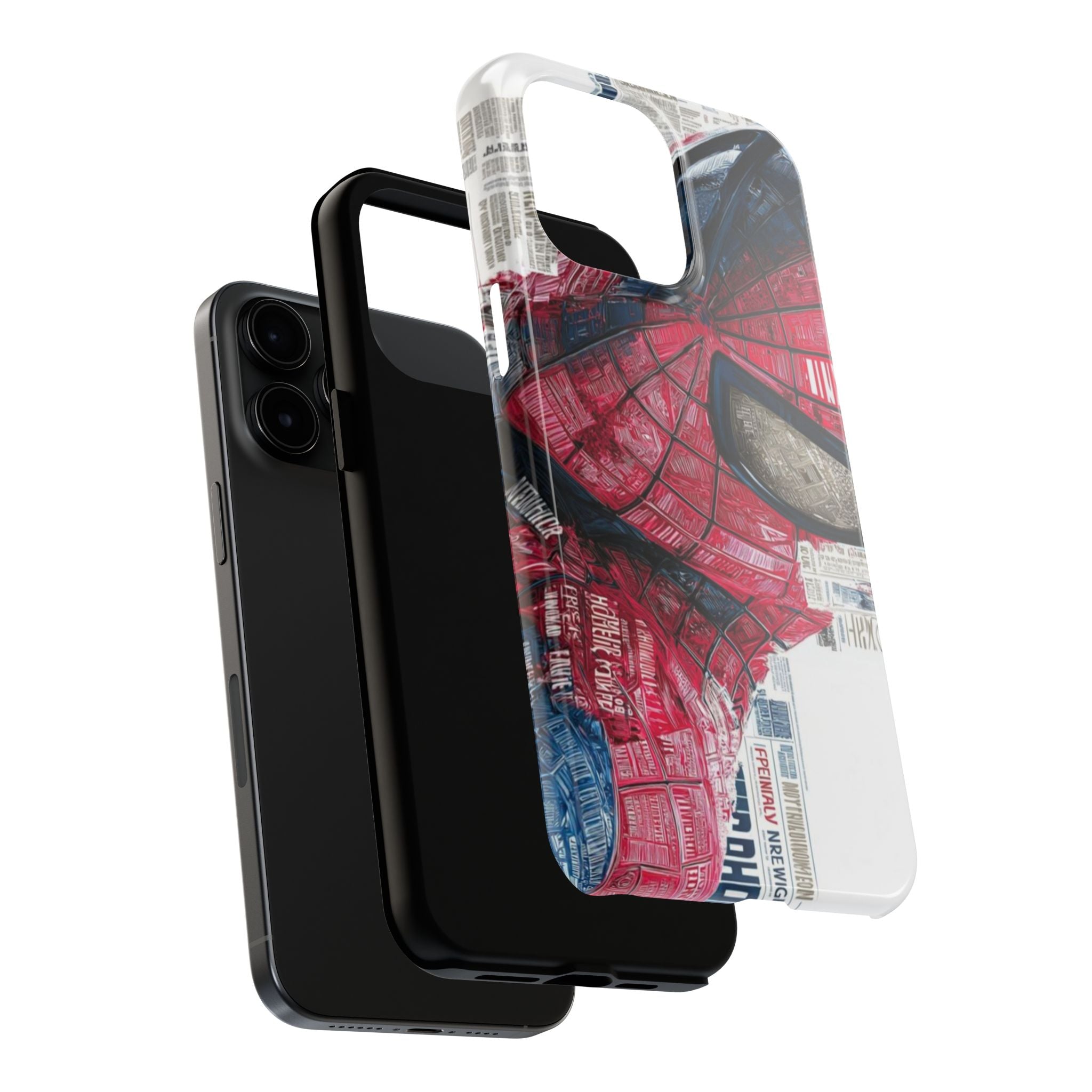 Spider-Man Collage Tough Phone Case — Red Mask Art Phone Cover