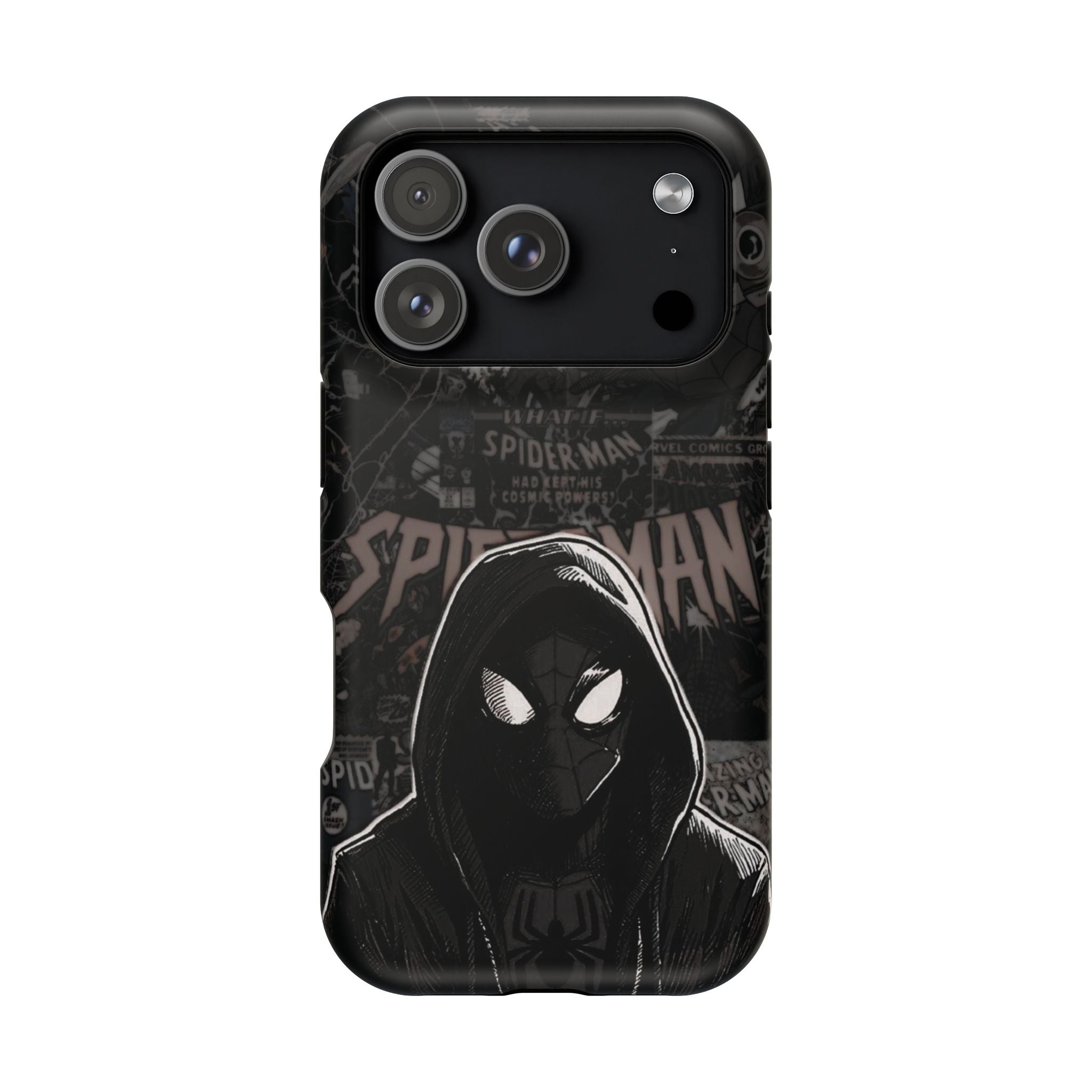 Spider-Man Noir Impact-Resistant Phone Case — Dark Hooded Graphic