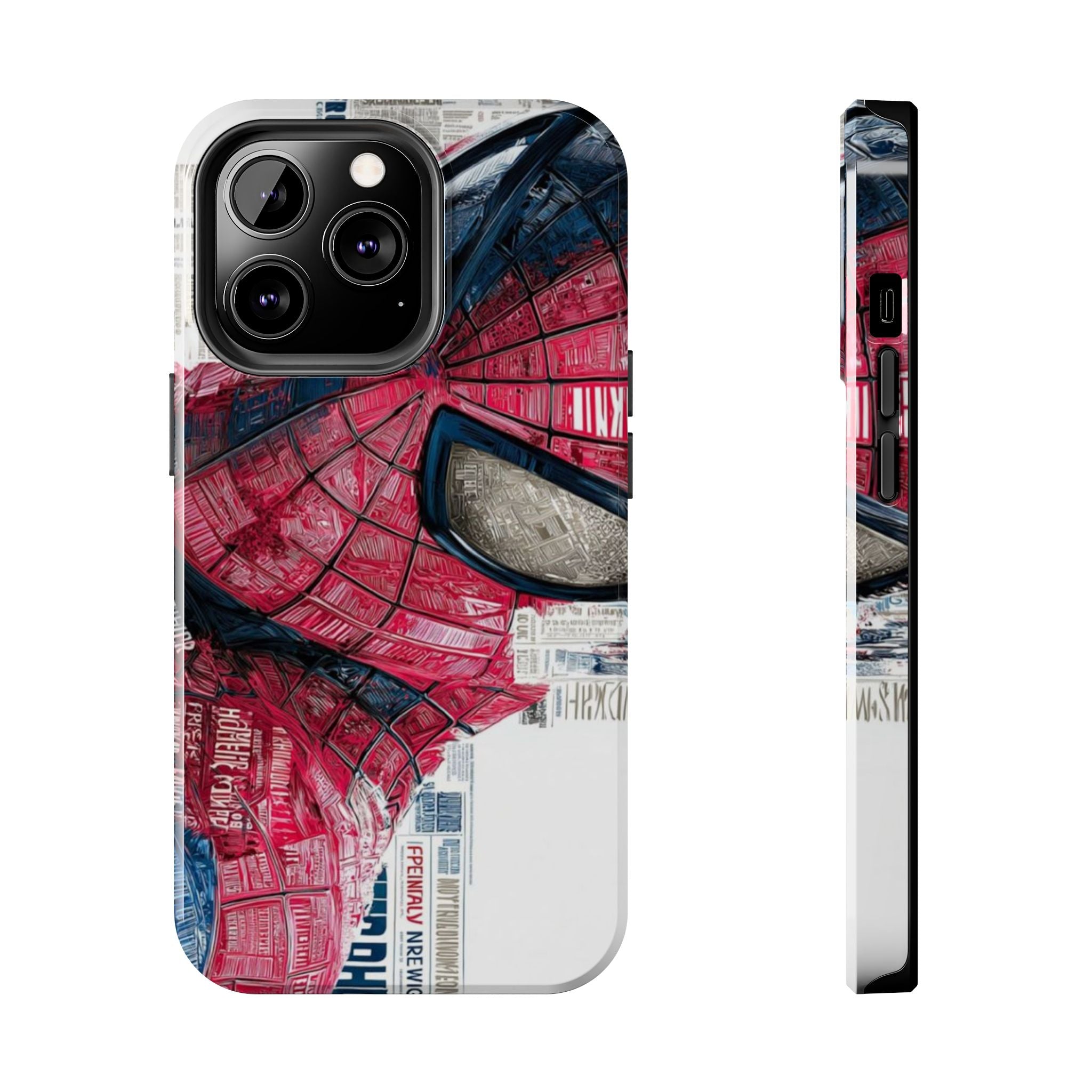 Spider-Man Collage Tough Phone Case — Red Mask Art Phone Cover