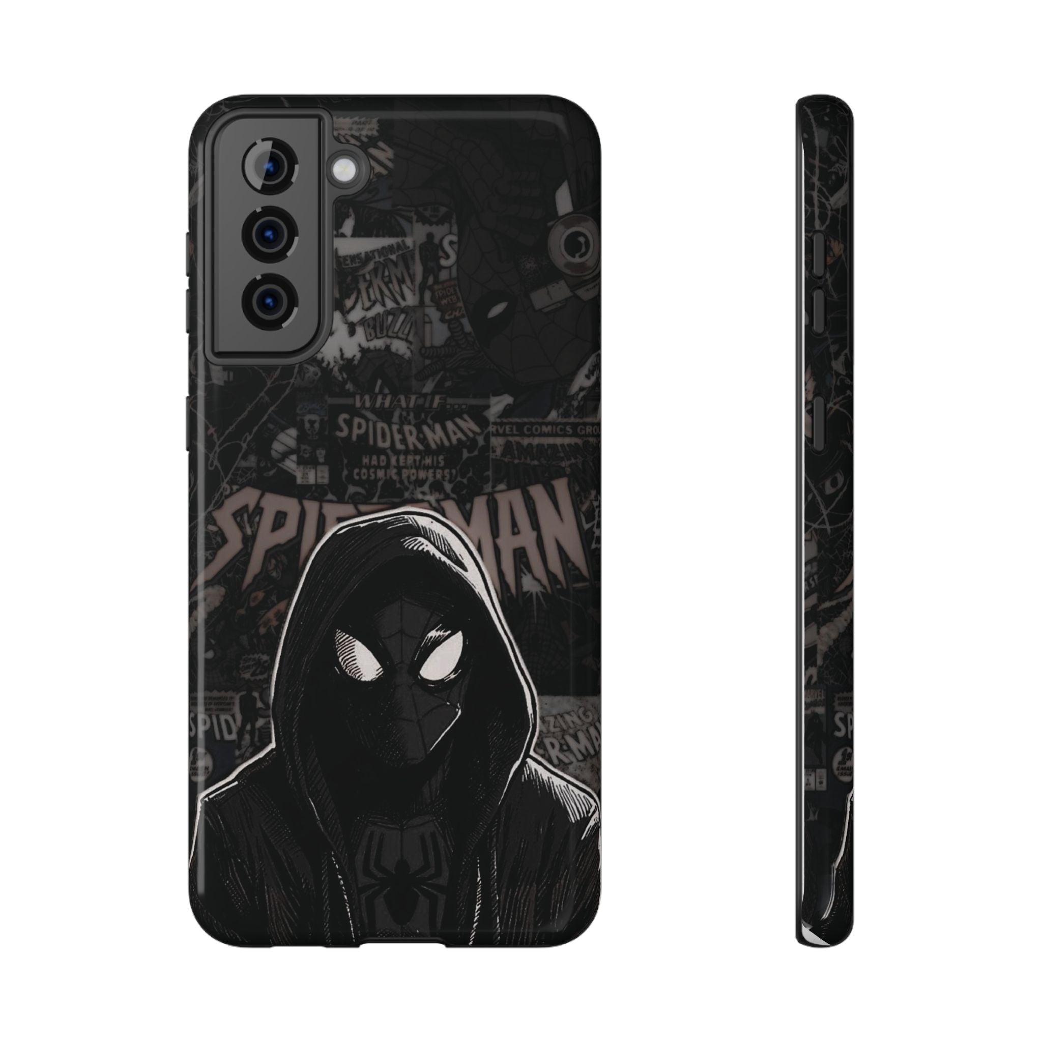 Spider-Man Noir Impact-Resistant Phone Case — Dark Hooded Graphic
