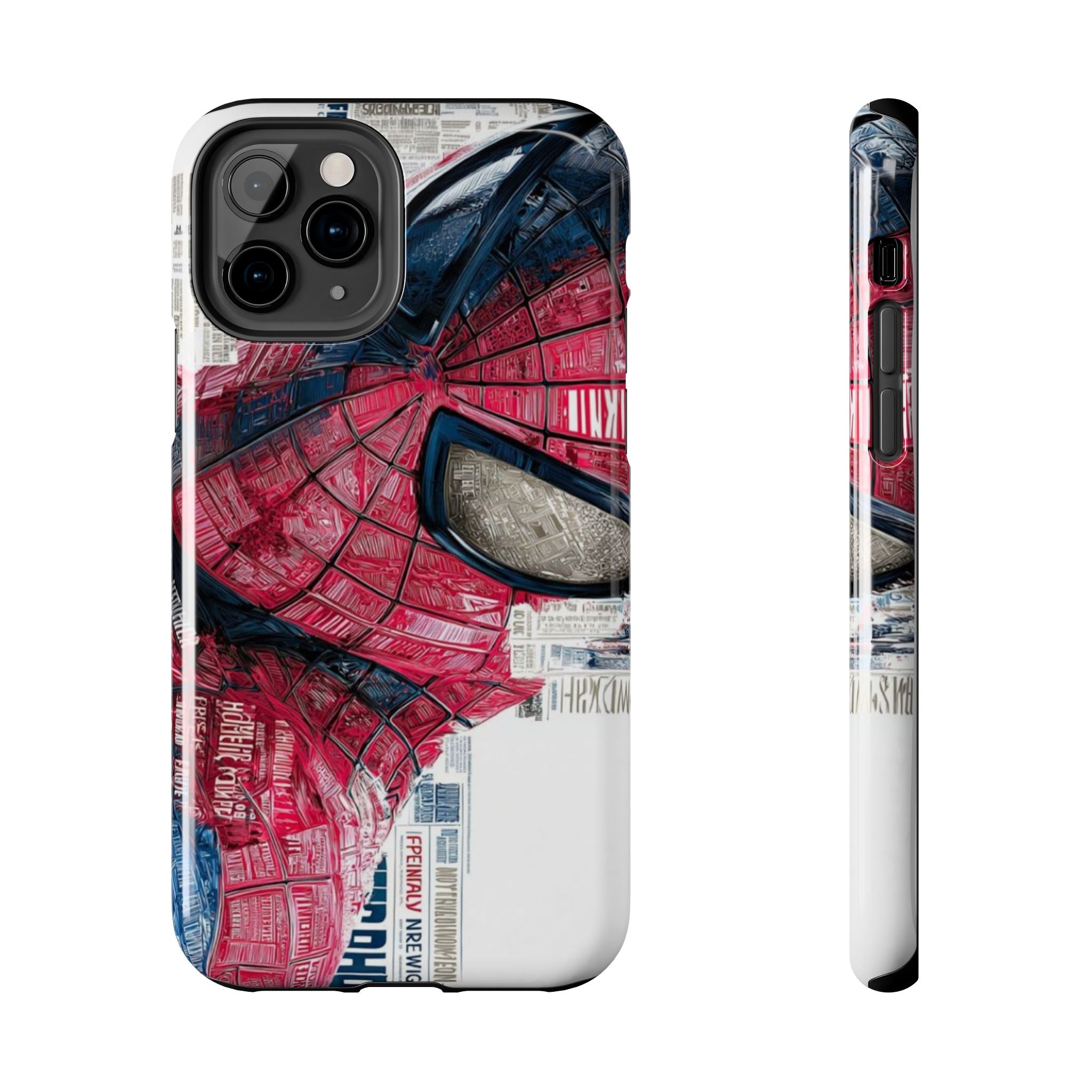Spider-Man Collage Tough Phone Case — Red Mask Art Phone Cover