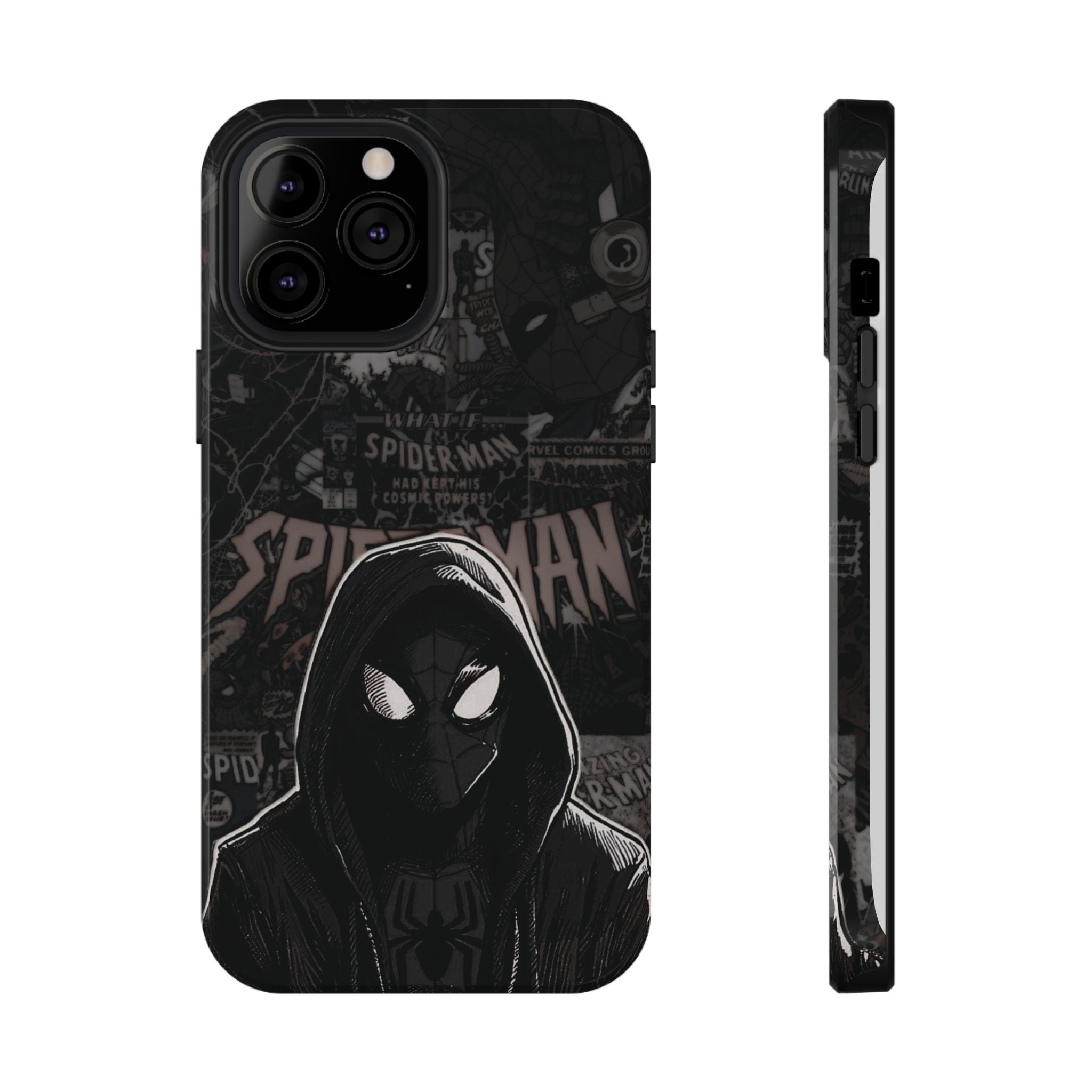 Spider-Man Noir Impact-Resistant Phone Case — Dark Hooded Graphic