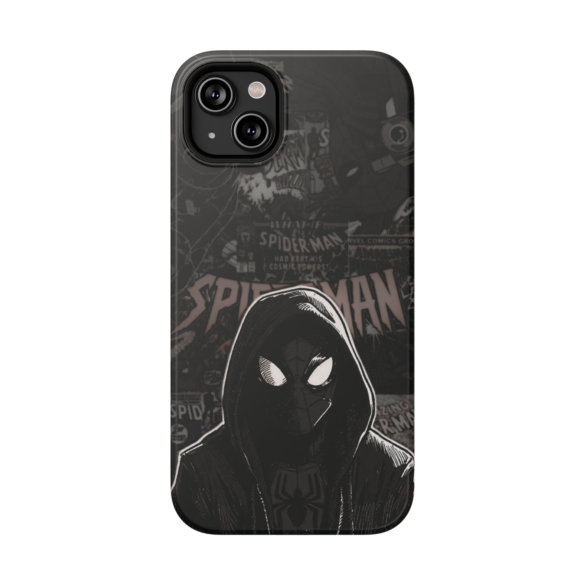 Spider-Man Noir Impact-Resistant Phone Case — Dark Hooded Graphic