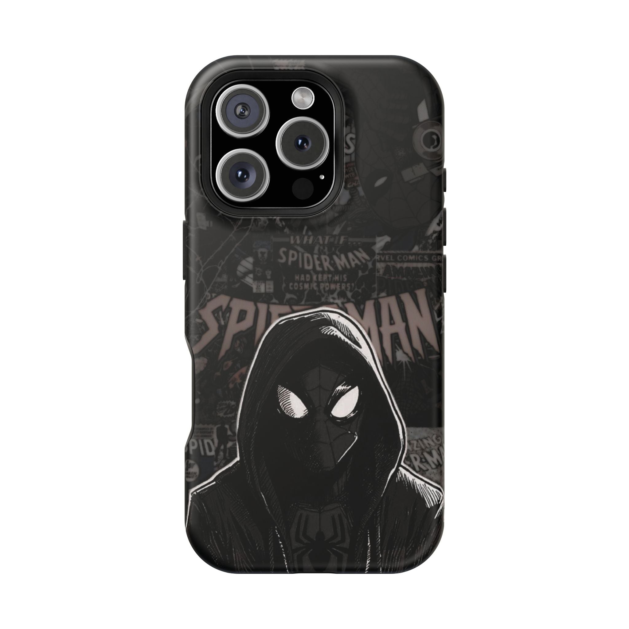 Spider-Man Noir Impact-Resistant Phone Case — Dark Hooded Graphic