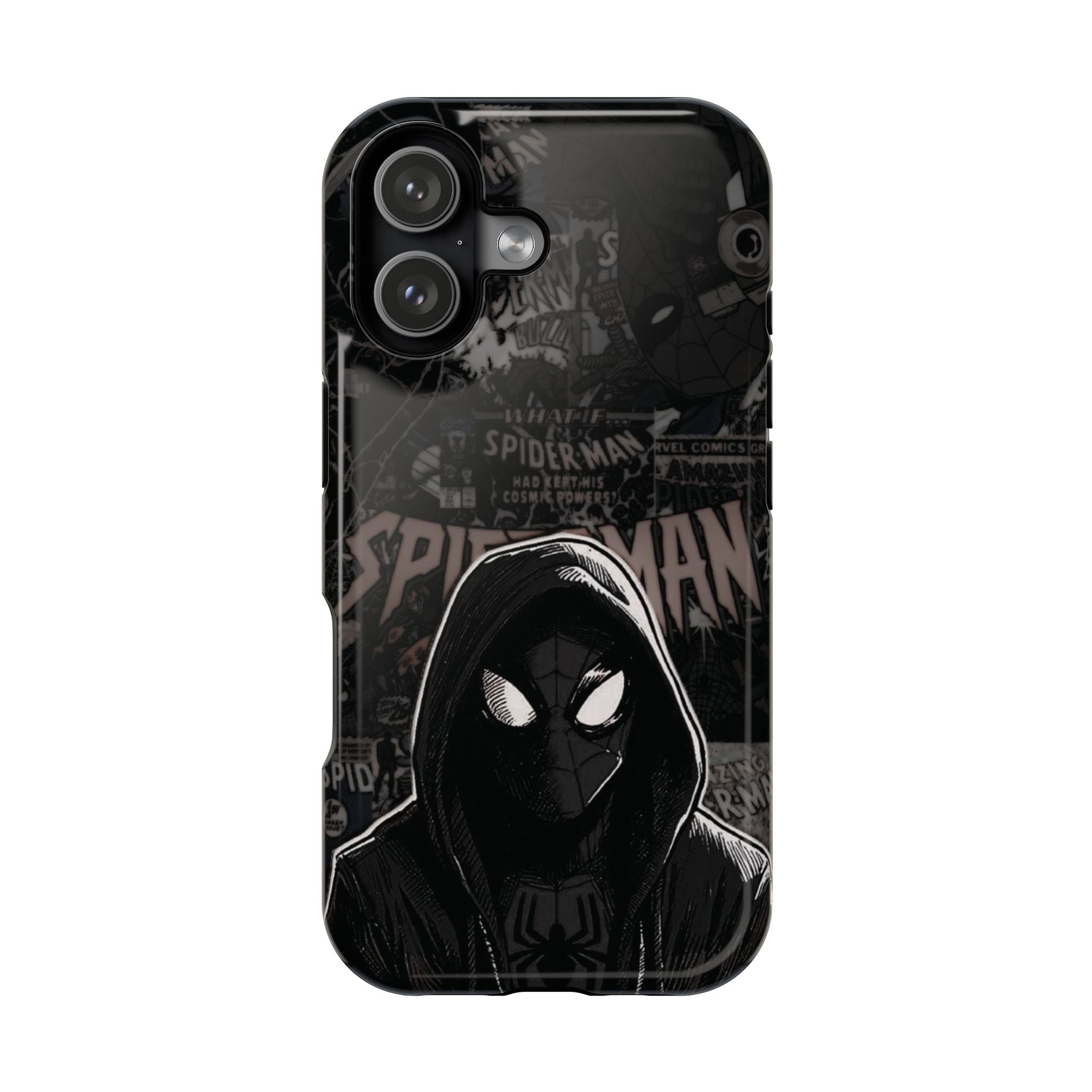 Spider-Man Noir Impact-Resistant Phone Case — Dark Hooded Graphic