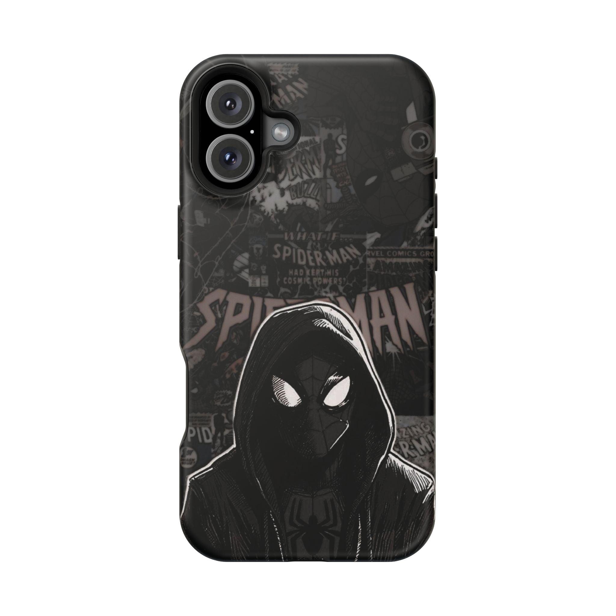 Spider-Man Noir Impact-Resistant Phone Case — Dark Hooded Graphic