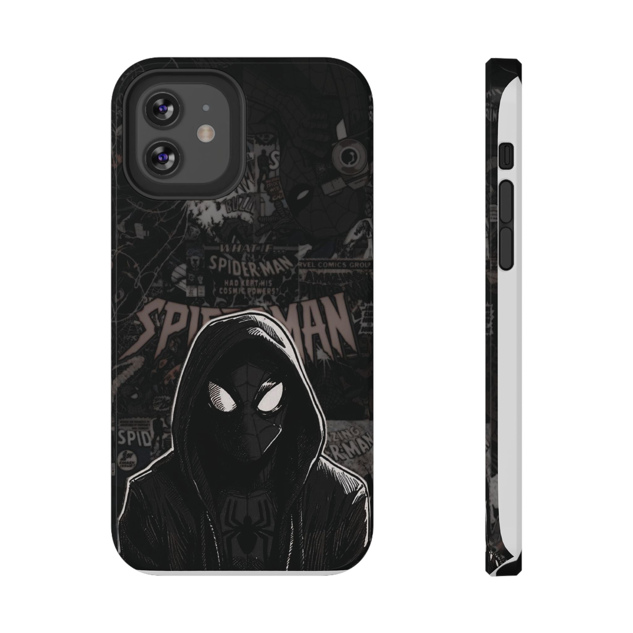 Spider-Man Noir Impact-Resistant Phone Case — Dark Hooded Graphic