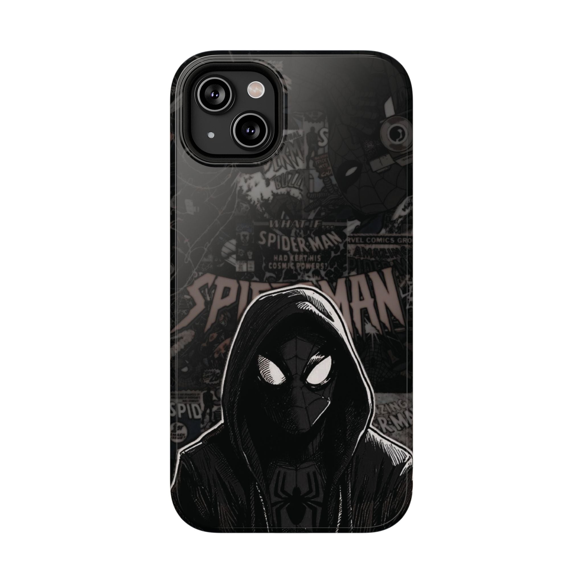 Spider-Man Noir Impact-Resistant Phone Case — Dark Hooded Graphic